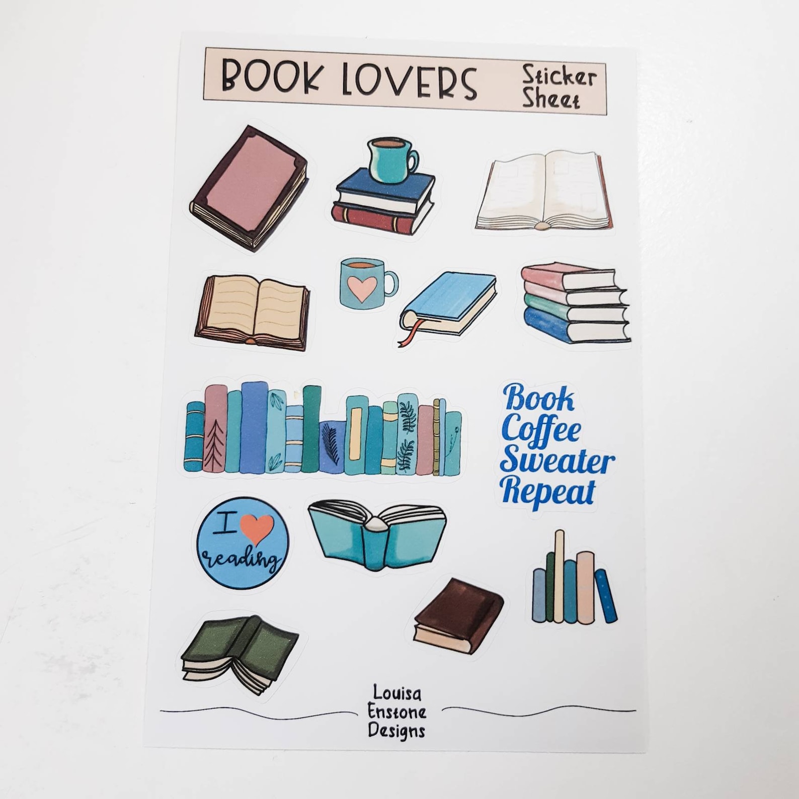 Books Bullet Journal Sticker Sheet Book Stickers Bullet Etsy UK