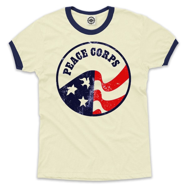 Vintage Peace Corps Logo Men's Ringer Tee