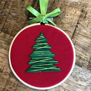 Hand Embroidered Christmas Tree Ornament