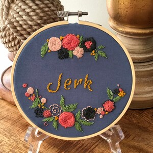 Customizable Hand Embroidered &quot;Jerk&quot; Keepsake