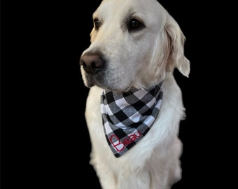 Customizable Hand Embroidered Pet Neckerchief with Name
