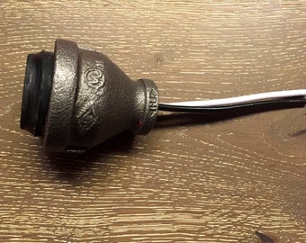 Special Sale!  Industrial Iron Pipe Steampunk Lamp Socket With 4" Leads Compatible With 1/2" or 3/4" or 1" Pipe FREE SHIP