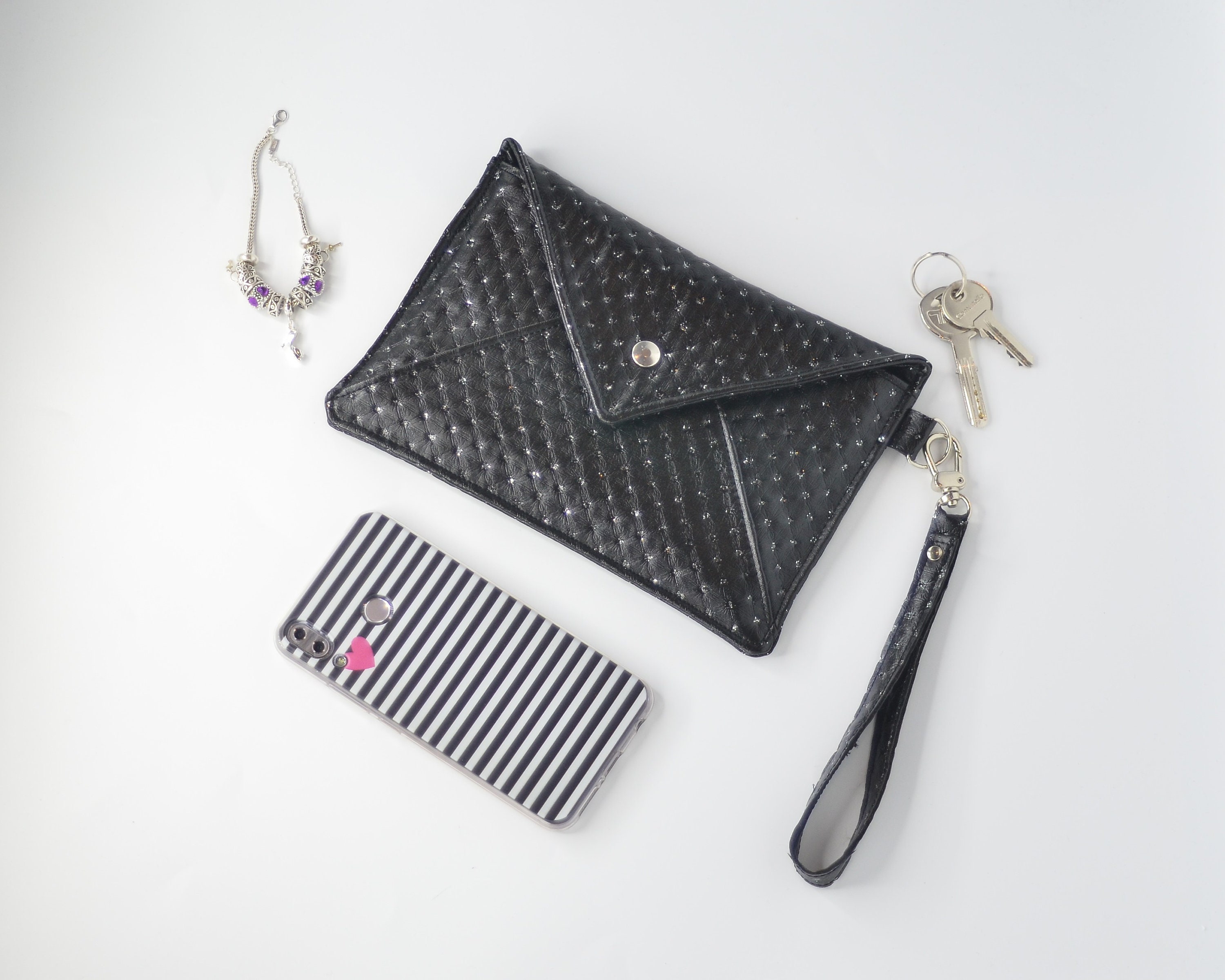 Black Rhinestones Evening Clutch Bag