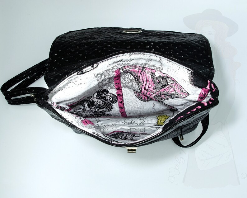 Small double pocket bag Black bag with rhinestones and shoulder strap Black evening bag with rhinestones Large Clutch bag ultra-flat