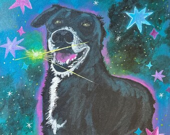 Customized Pet Portraits, Acrylic Hand-Painted, Dog Ar, Cat Painting, Pet Loss, Mother's Day Gift