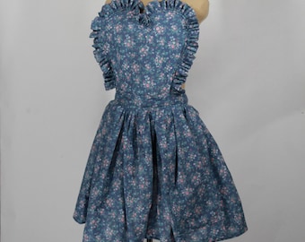 Tablier en forme de coeur de style vintage avec mitaines de four assorties, tablier de pâtisserie rétro, tabliers des années 1950,