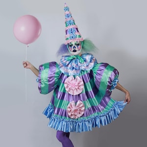 strapless open back dress Inflatable Clown Costume Adult Suit Blow Up Party Fancy Dress Hallowee main image 1