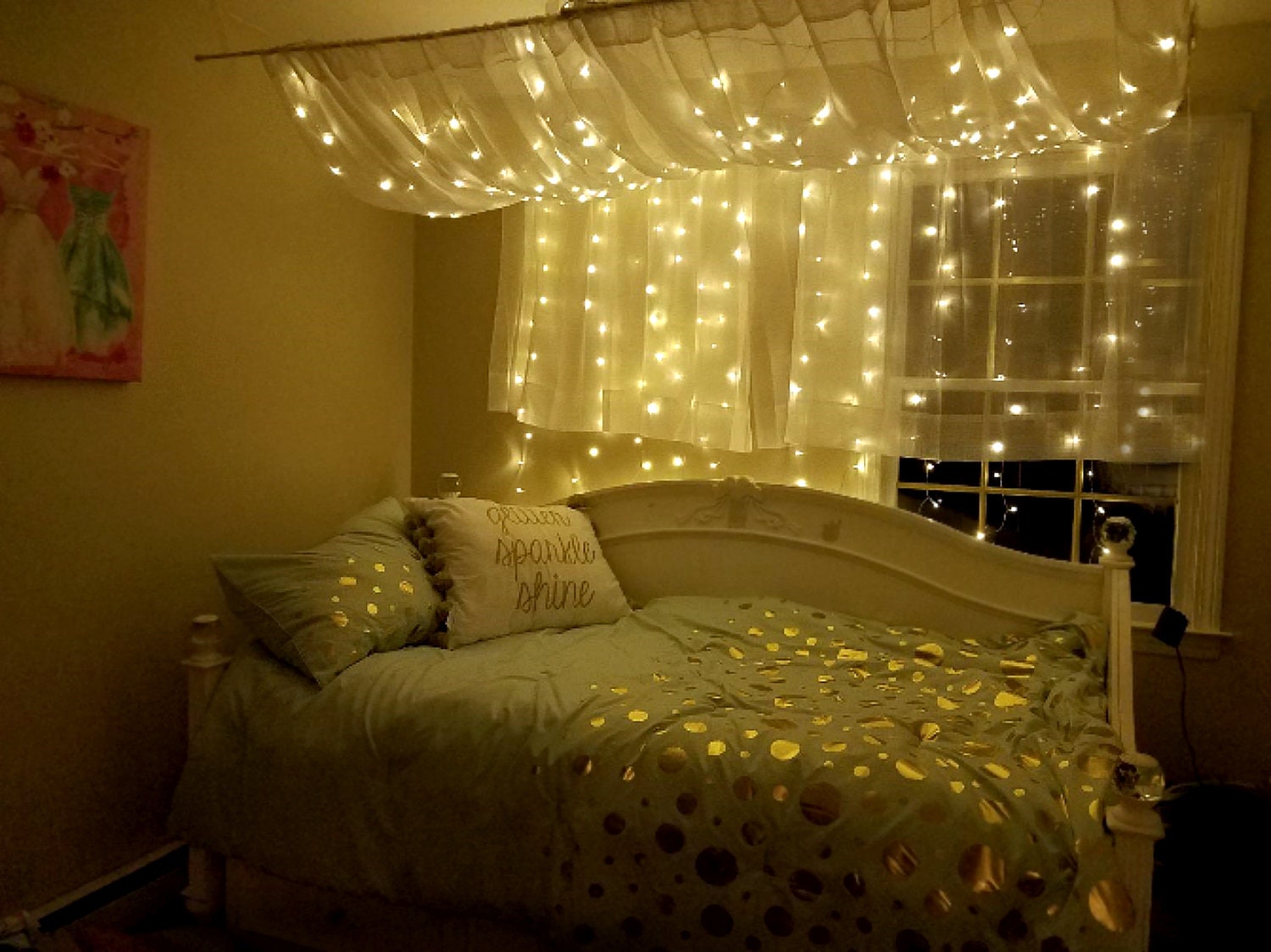 String Lights for Bedroom, Fairy Lights, Wedding Decor, Wedding Lights,  Light Curtain, Hanging Lights, Bedroom Lights, LED Lights,  