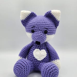 Crochet Wolf Plush - Handmade Stuffed Animal, 11 inches