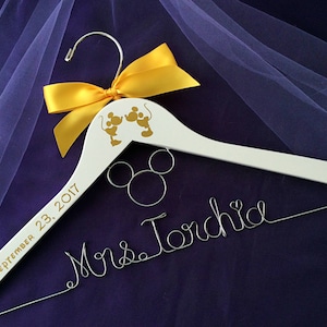 Mickey and minnie hanger, Disney themed wedding, disney Wedding hanger, Wedding Hanger, Bridal shower Gift, Bridal hanger