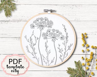 Floral Alphabet Embroidery PDF Pattern Template ONLY Hand Embroidery ...