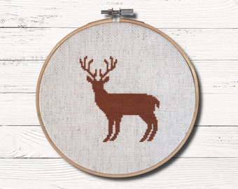 Deer - modern cross stitch pattern PDF Instant download