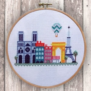 Paris - modern cross stitch pattern PDF Instant download