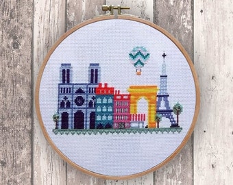 Paris - modern cross stitch pattern PDF Instant download