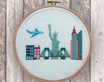 New York - modern cross stitch pattern PDF Instant download