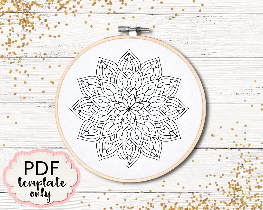 Drawing Patterns Template.pdf Embroidery Mandala PDF Pattern Template ONLY Hand Embroidery Pattern ...