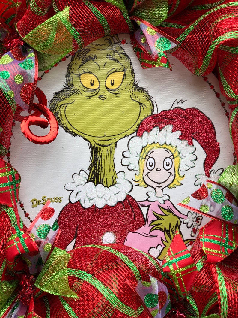 Grinch Sign Wreath Grinch Christmas Wreath Grinch Door Etsy