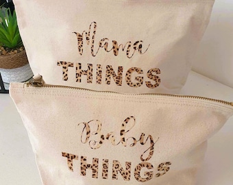 Mama Things ~ Baby Things ~ Leopard Print ~ New Mummy Gift ~ Mama Gift ~ Newborn Gift ~ Baby Shower Gift ~ Baby Announcement Gifts