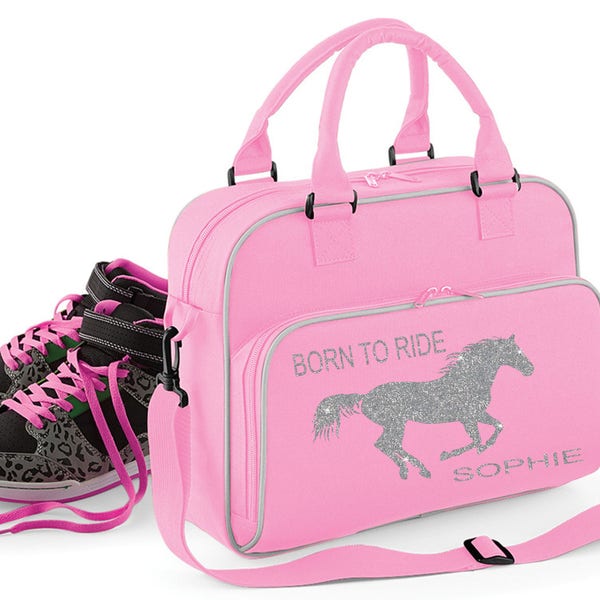 Personalised Pony Horse riding Retro Sports School Bag ~ Born to Ride