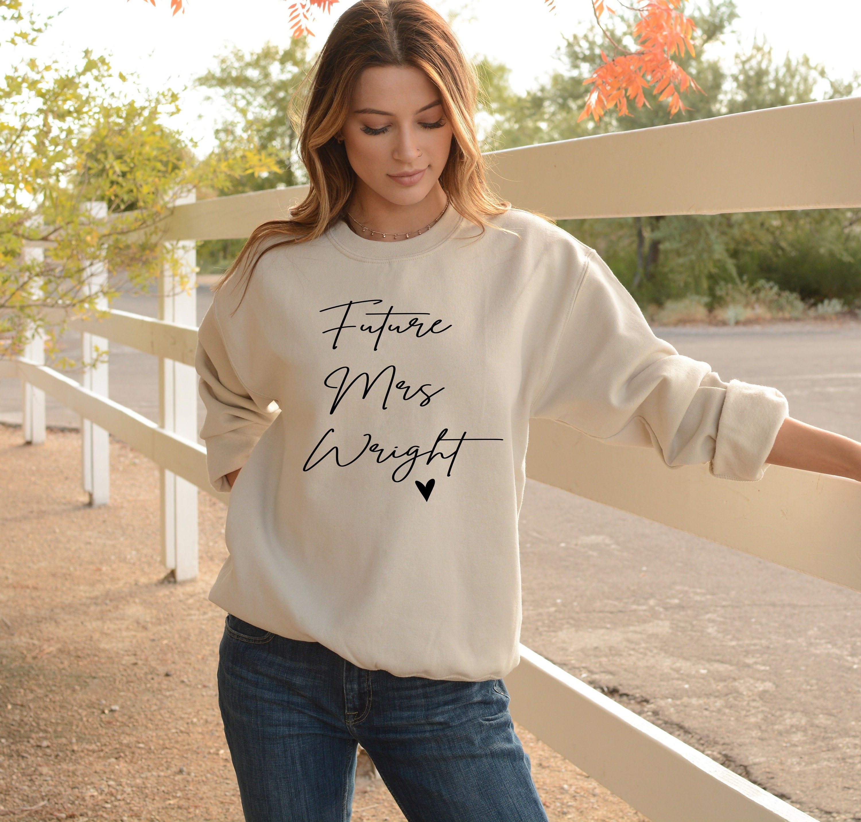 Personalized in My Wifey Era Sweatshirt - Wifey Sweatshirt, Bride Shirt, Engagement Gift, Wife Sweatshirt S Ash at Women's Clothing store