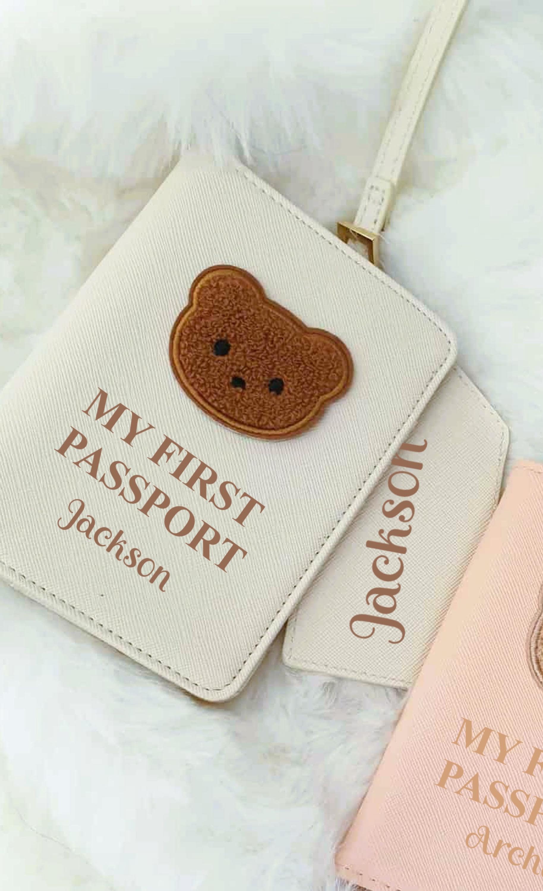 Personalised Children's Passport Holder With Luggage Tag Set ~ My