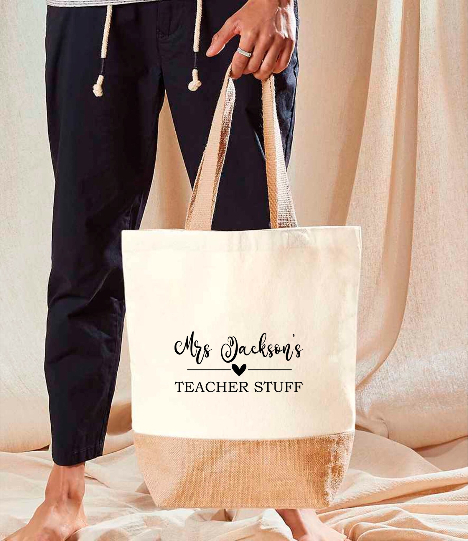 Personalised Teacher Stuff Bag ~tote Bag ~ Teacher Shopper ~ School ...