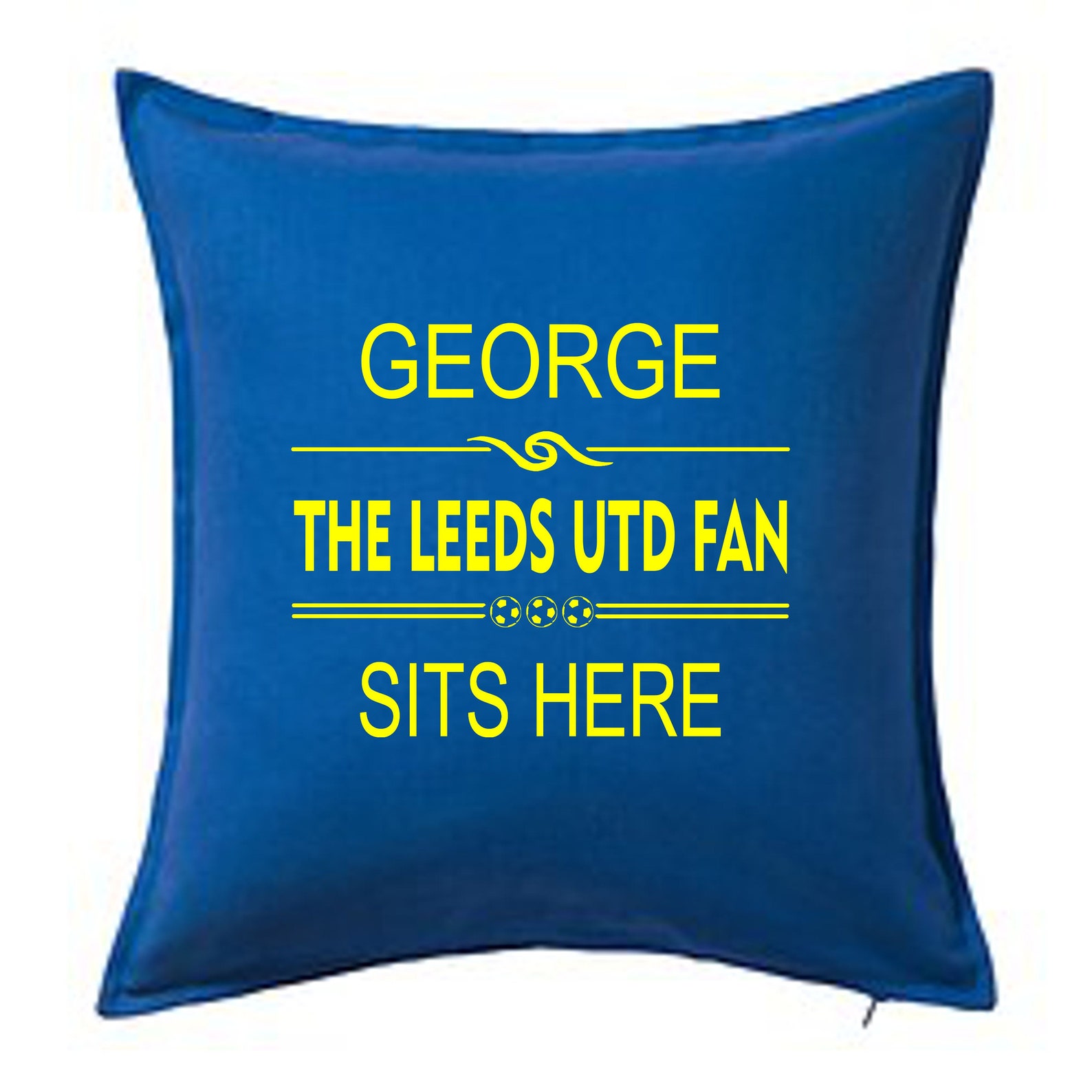 Personalised Football Cushion Leeds Utd Fan Sits Here Etsy