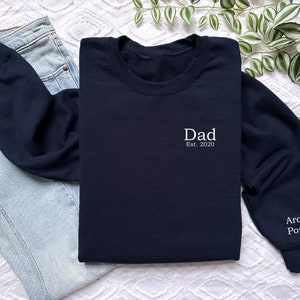 Personalised Daddy ~ Dad ~ Grandad ~ Sweatshirt with Names on Sleeve ~ Father's Day