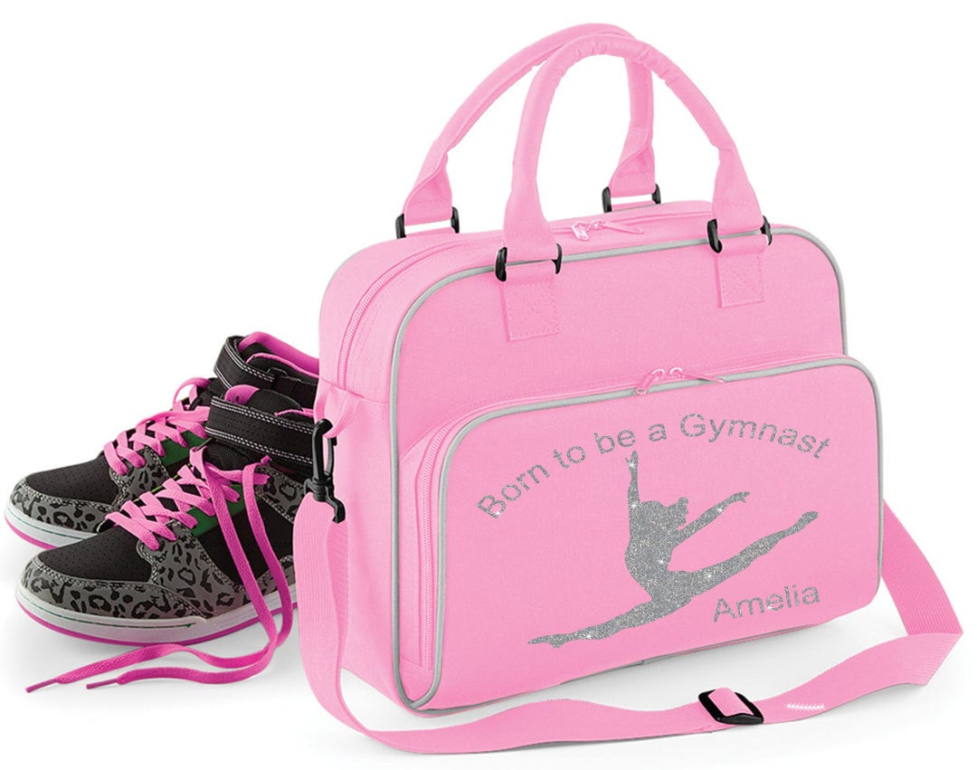 Personalised Gym Dance Retro Sports School Bag Born to Be a Gymnast ...