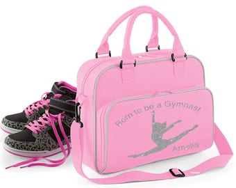 Personalised Gym Dance Retro Sports School Bag ~ Born to be a Gymnast
