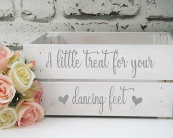 Wedding Crate A Little Treat For Your Dancing Feet Flip Flops Slippers ~ Wedding Box ~ Wedding Decor