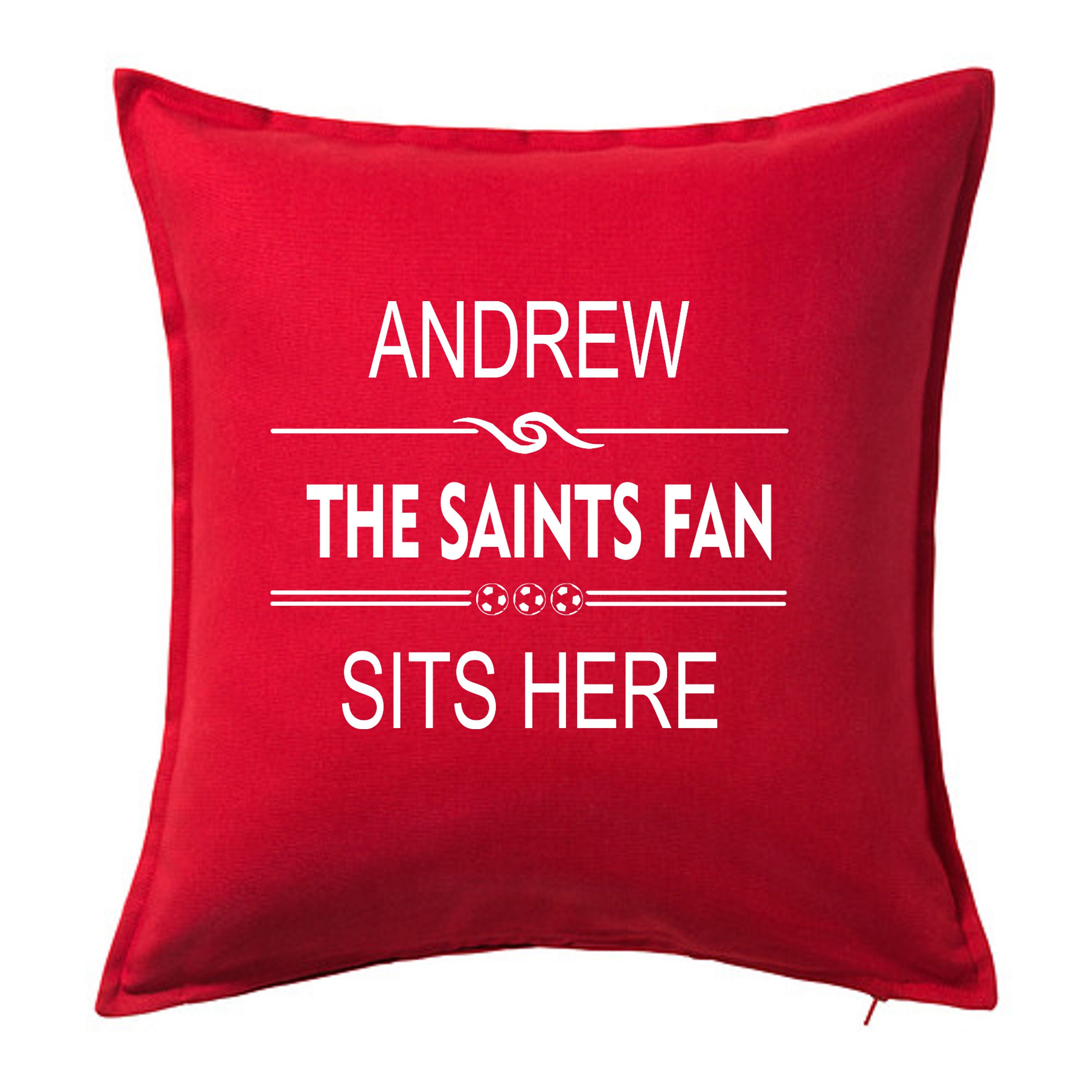 Personalised Football Cushion Saints Fan Sits Here Etsy UK
