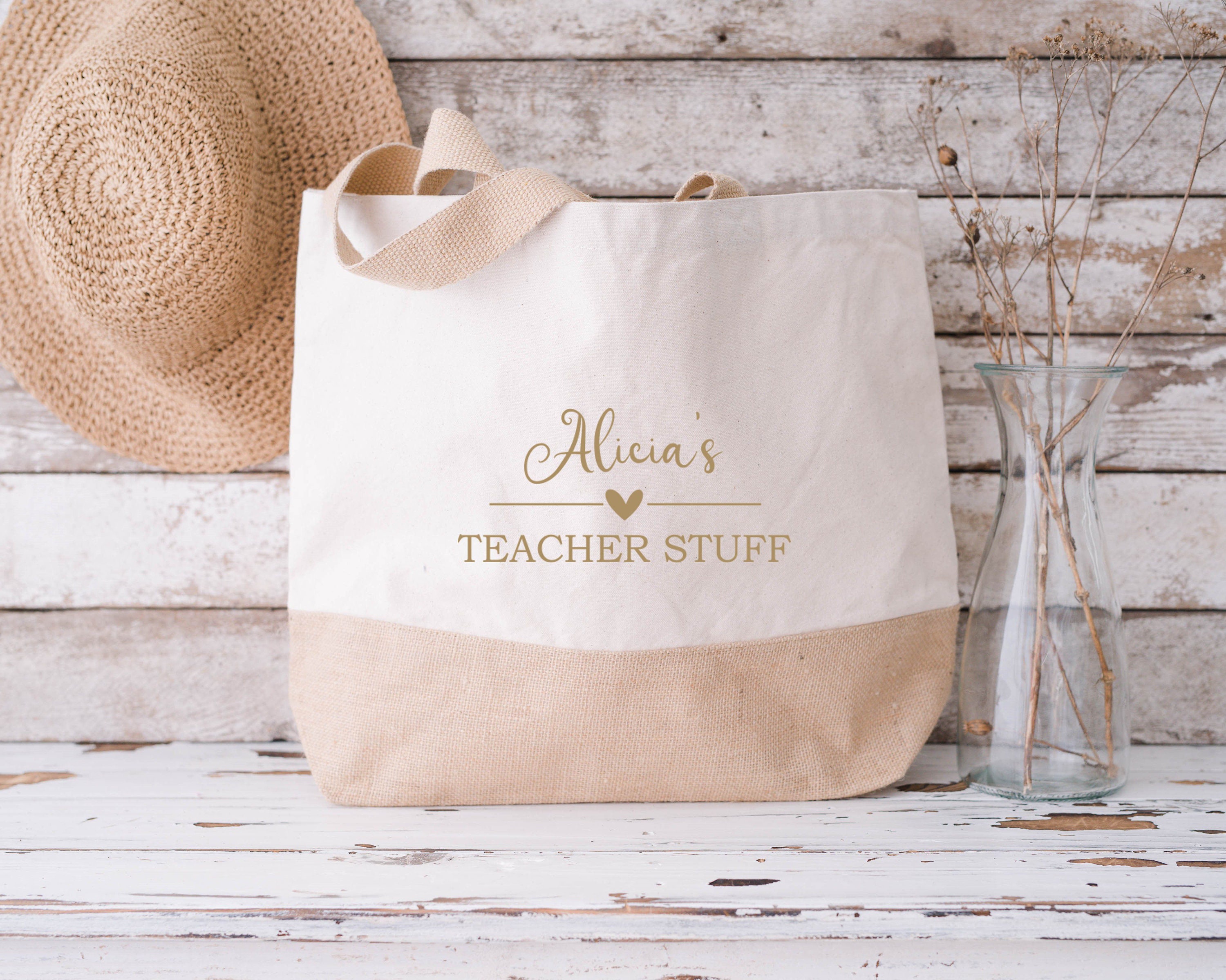 Personalised Teacher Stuff Bag ~tote Bag ~ Teacher Shopper ~ School ...