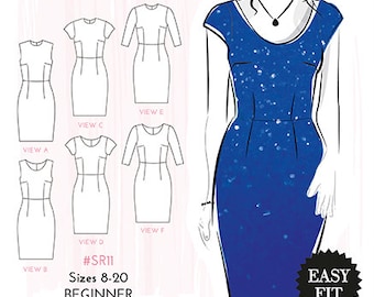 PDF Simple Sew Charlotte Dress Combi Sewing Pattern (Dress Edit) UK 8-20