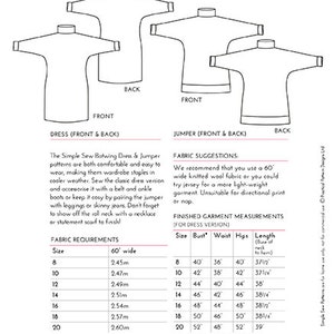 PDF Simple Sew Batwing Dress and Jumper Sewing Pattern capsule ...