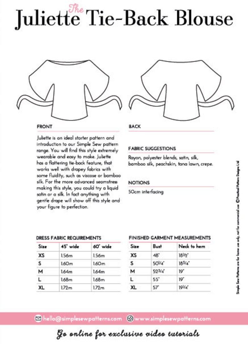tie back blouse pattern