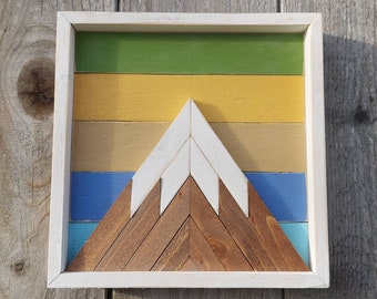 Rustic mountain tops, mountain wood art, reclaimed wood art, rustic wood art