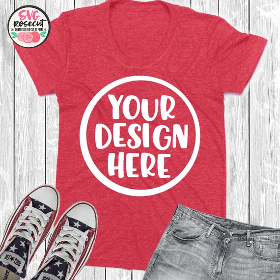 Download Free Red T Shirt Mockup With Jeans And Shoes Psd 25719 Best Download Psd Mockup Design Template