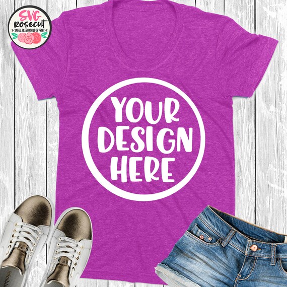 Download Free Pink T-Shirt Mockup With Blue Jeans And White (PSD ...
