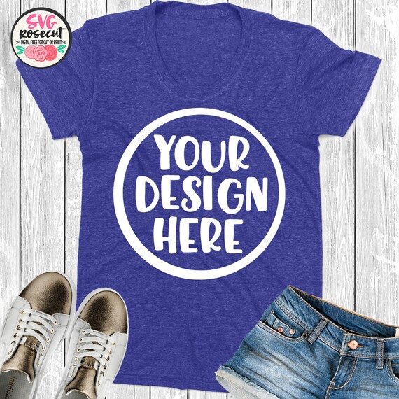Download Free Blue T-Shirt Mockup With Grey Jeans And White (PSD) - All free Mockups. iPhone, iPad ...