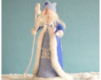 Needle felt winter king, Waldorf winter king, Waldorf Winter table, Winter deco, Blue felted winter king, Waldorf season table deco, Steiner