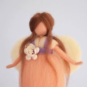 Waldorf fairy, Felt fairy, Wool fairy, Fairy with flower, Felted wool, Waldorf mobile, Fairy mobile, Magic world, Fantasy world image 1