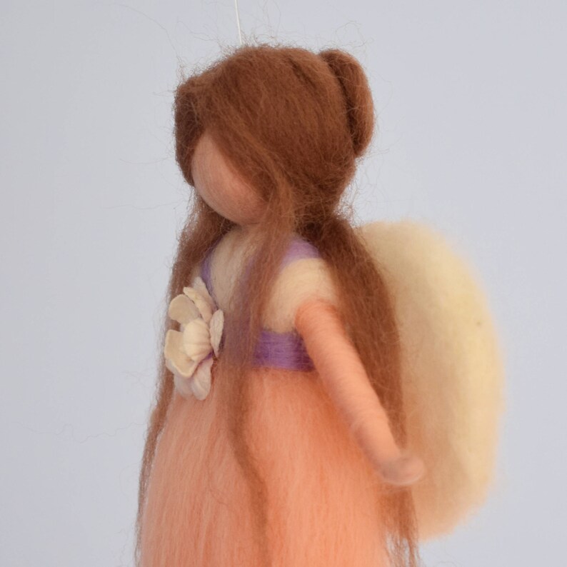 Waldorf fairy, Felt fairy, Wool fairy, Fairy with flower, Felted wool, Waldorf mobile, Fairy mobile, Magic world, Fantasy world image 9