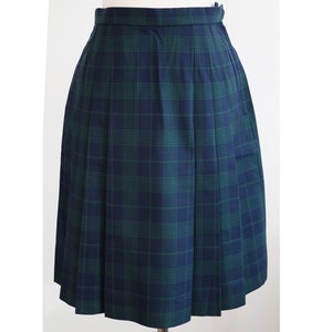 School uniform plaid winter skirt dark green/navy blue Japan Seifuku Tombow