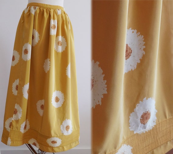 floral flare skirt yellow