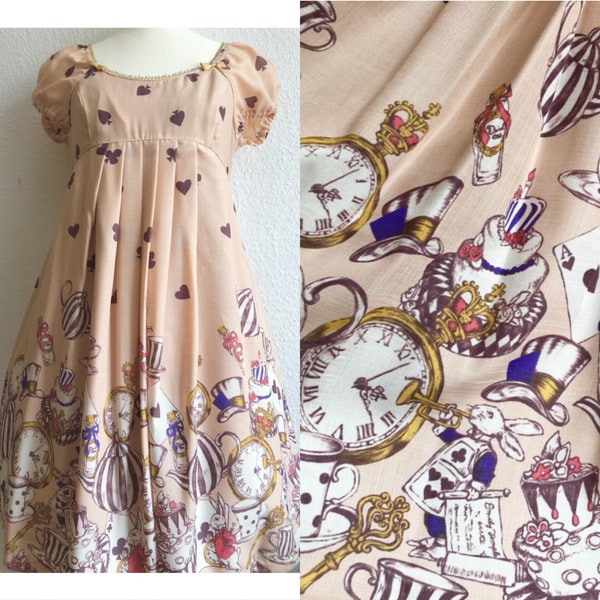 Vestido de verano kawaii de una pieza OP dulce lolita con estampado de póquer y reloj XS| emily templo lindo