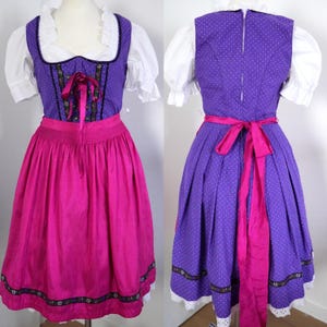SET Trachten Dirndl Traditional Dress Country Dress Purple SIZE 38 (DE) S Tradition from the Alps