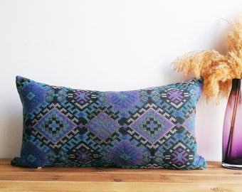 All SIZES LUMBAR Pillow Covers Kilim Pillow Blue Kilim Pillow Purple Pillow Covers Decorative Turkish Bohemian Pillow Cover Kilim Lumbar