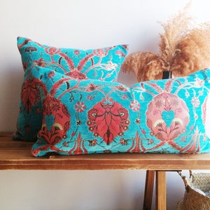 16x24 geometric decorative pillows,blue lumbar pillow cover image 5