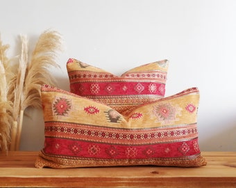 Oreiller rouge Coussin Kilim turc Oreiller lombaire rouge Oreiller Boho TOUTES TAILLE Couverture d'oreiller lombaire Oreiller rouge Oreiller Kilim